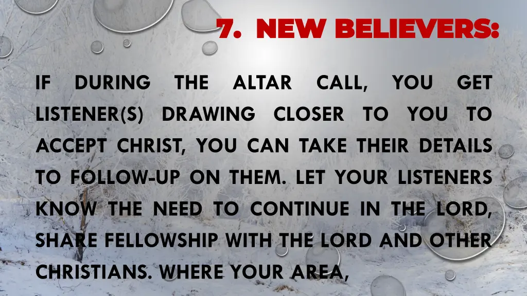 7 7 new believers new believers