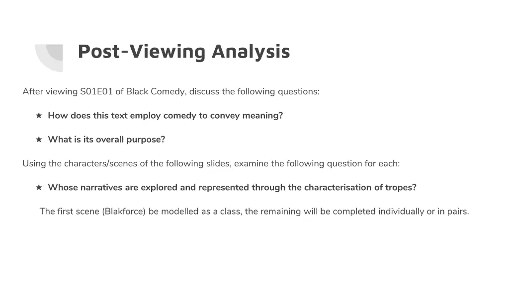 post viewing analysis