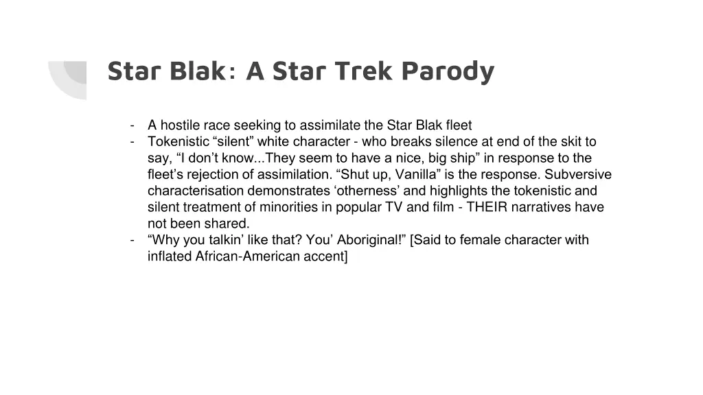 star blak a star trek parody