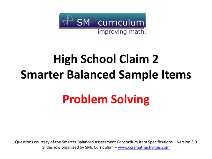 high school claim 2 smarter balanced sample items