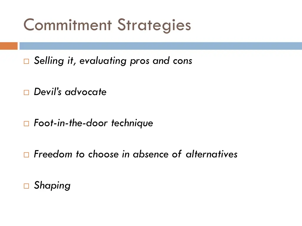 commitment strategies