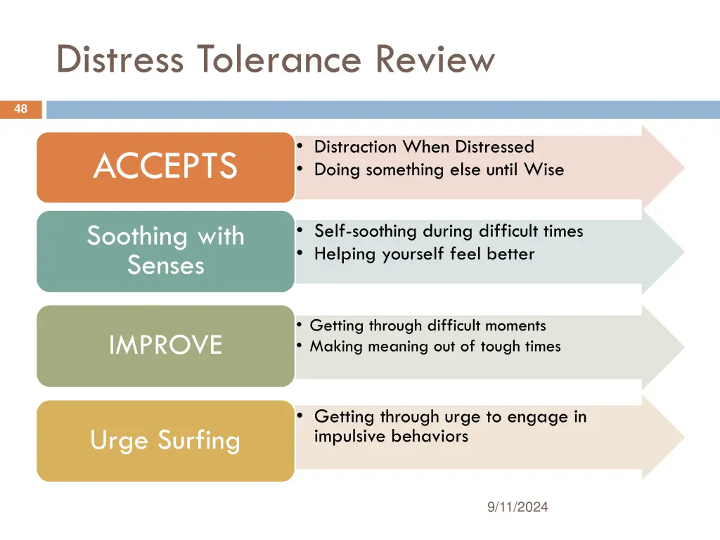 distress tolerance review