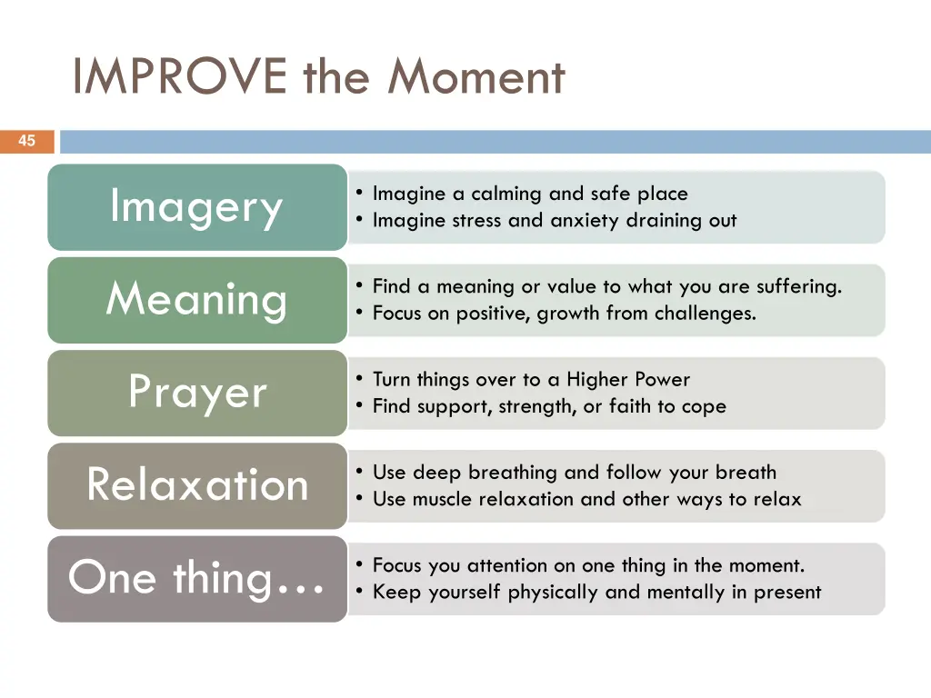 improve the moment