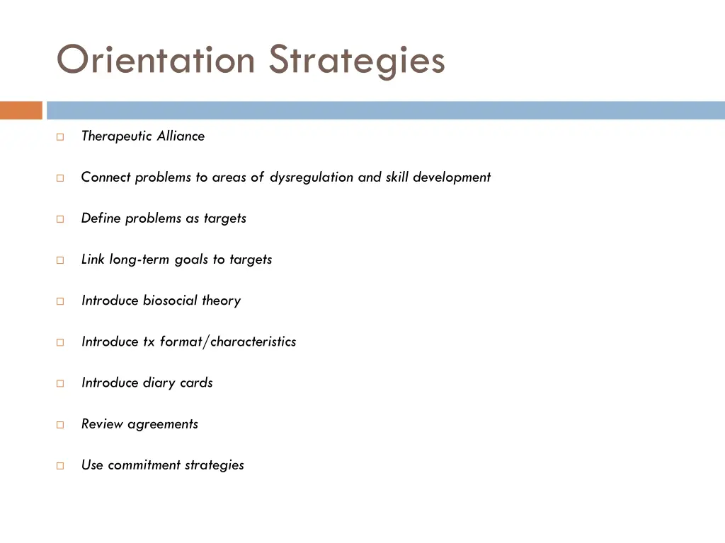 orientation strategies