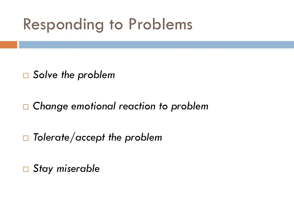 responding to problems