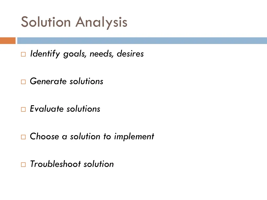 solution analysis