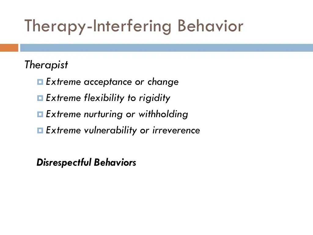 therapy interfering behavior