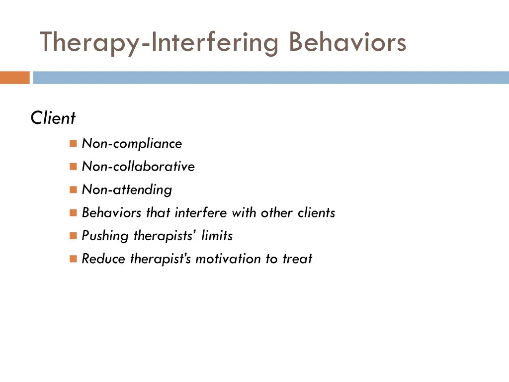 therapy interfering behaviors