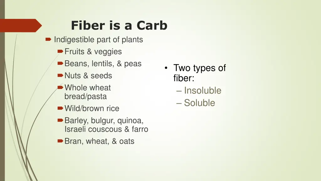 fiber is a carb indigestible part of plants