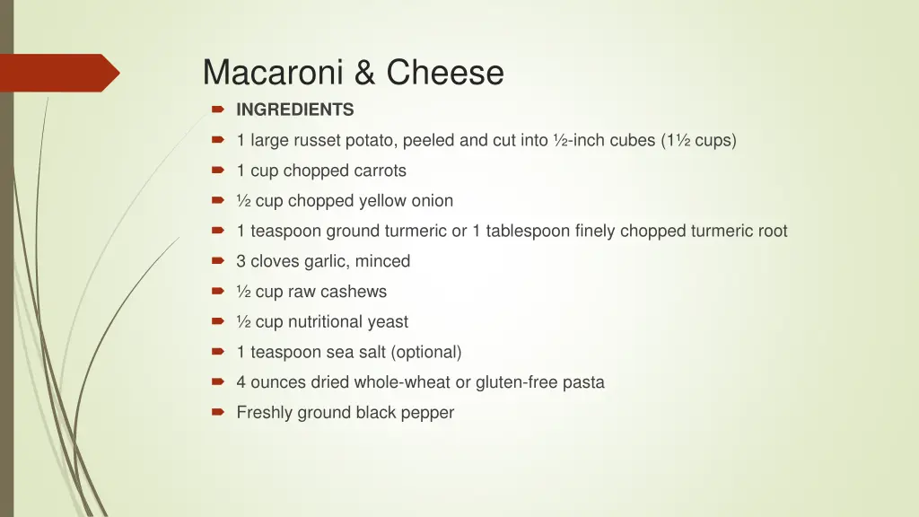 macaroni cheese ingredients