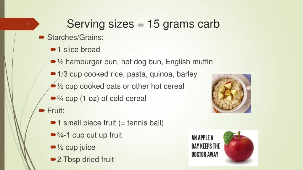 serving sizes 15 grams carb starches grains