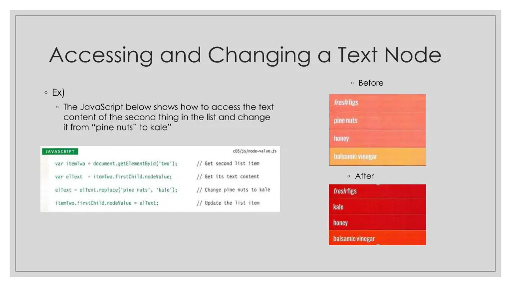 accessing and changing a text node