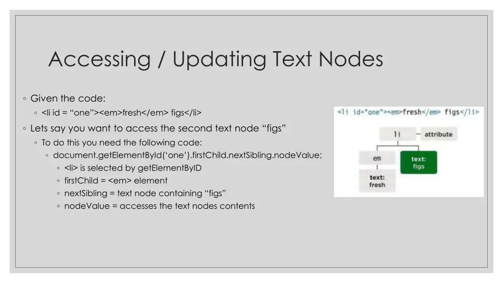 accessing updating text nodes