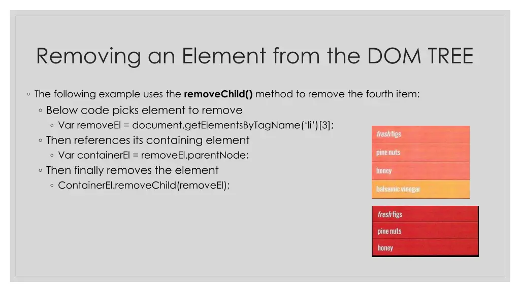 removing an element from the dom tree