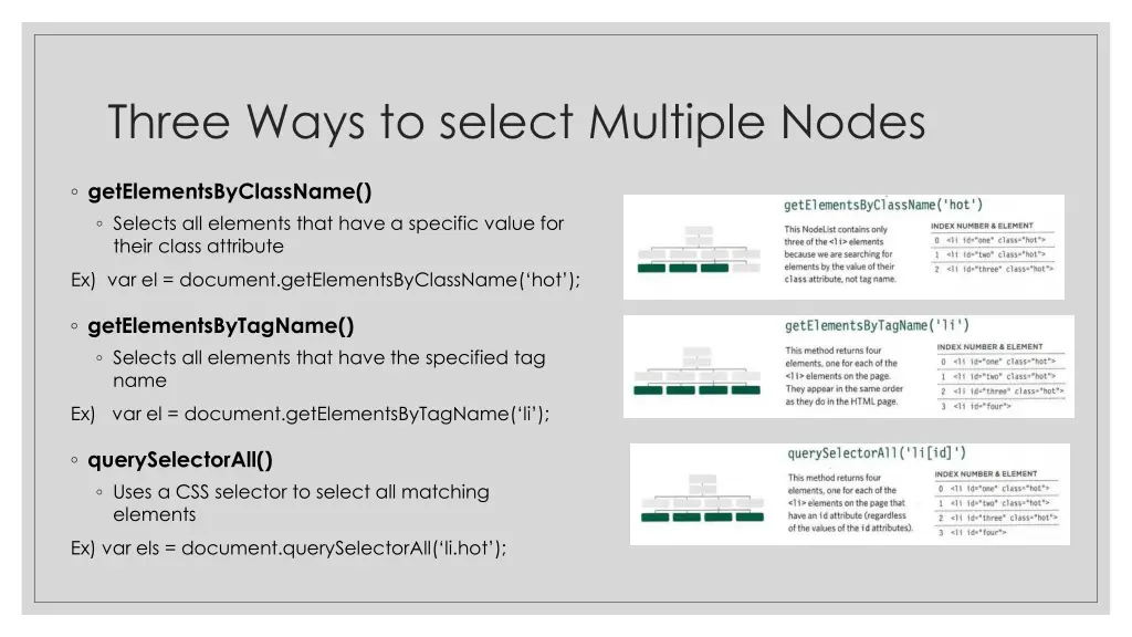 three ways to select multiple nodes