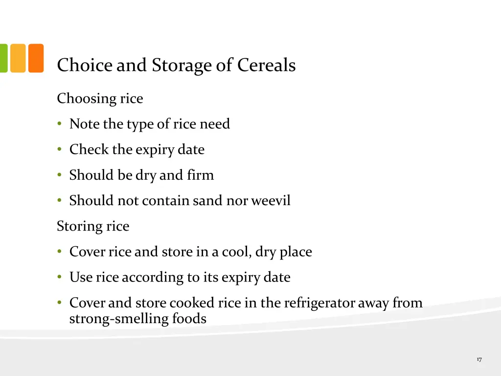 choice and storage of cereals 2