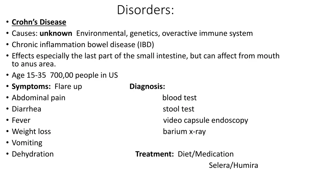 disorders