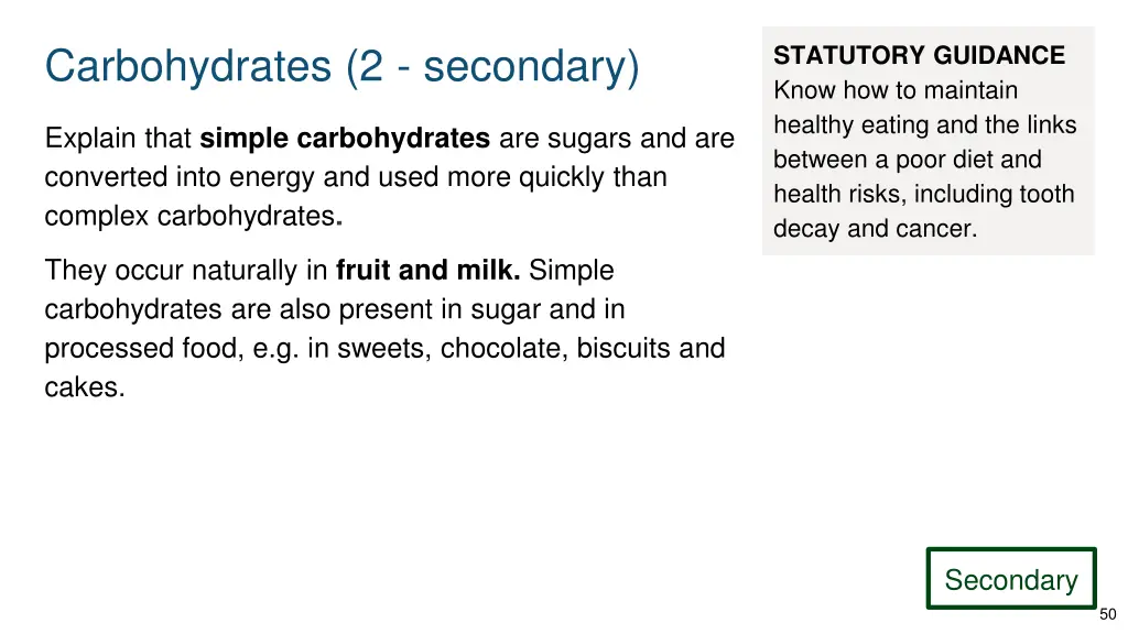 carbohydrates 2 secondary