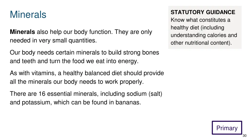 minerals