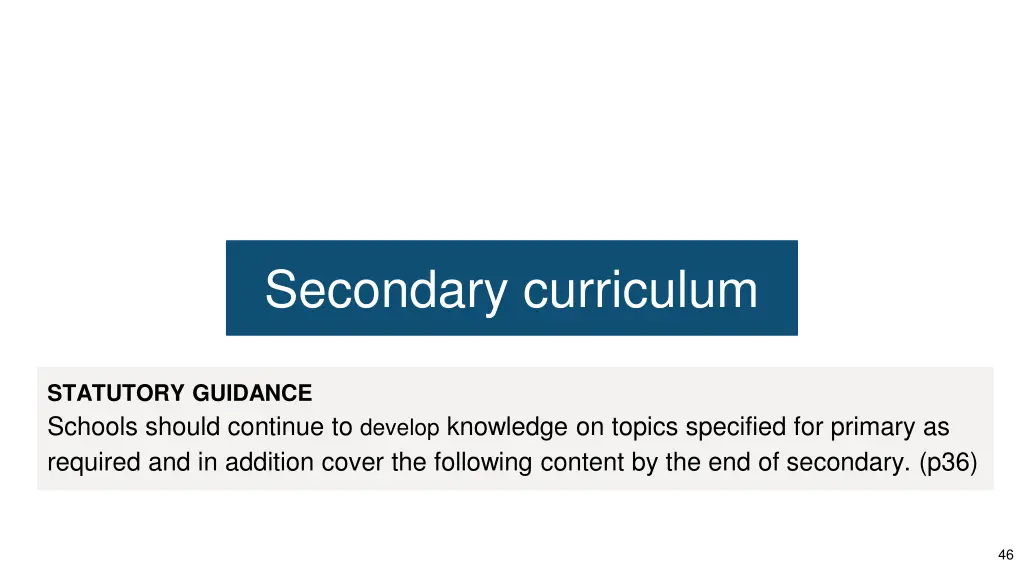 secondary curriculum