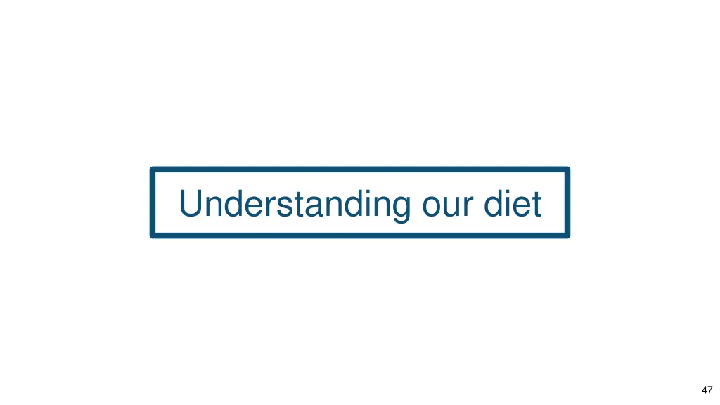 understanding our diet