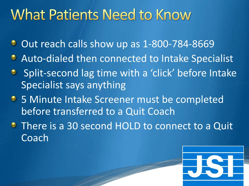 what patients need to know