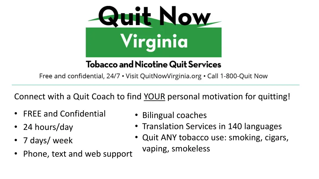 connect with a quit coach to find your personal