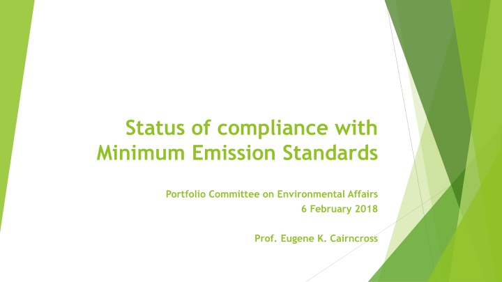 status of compliance with minimum emission