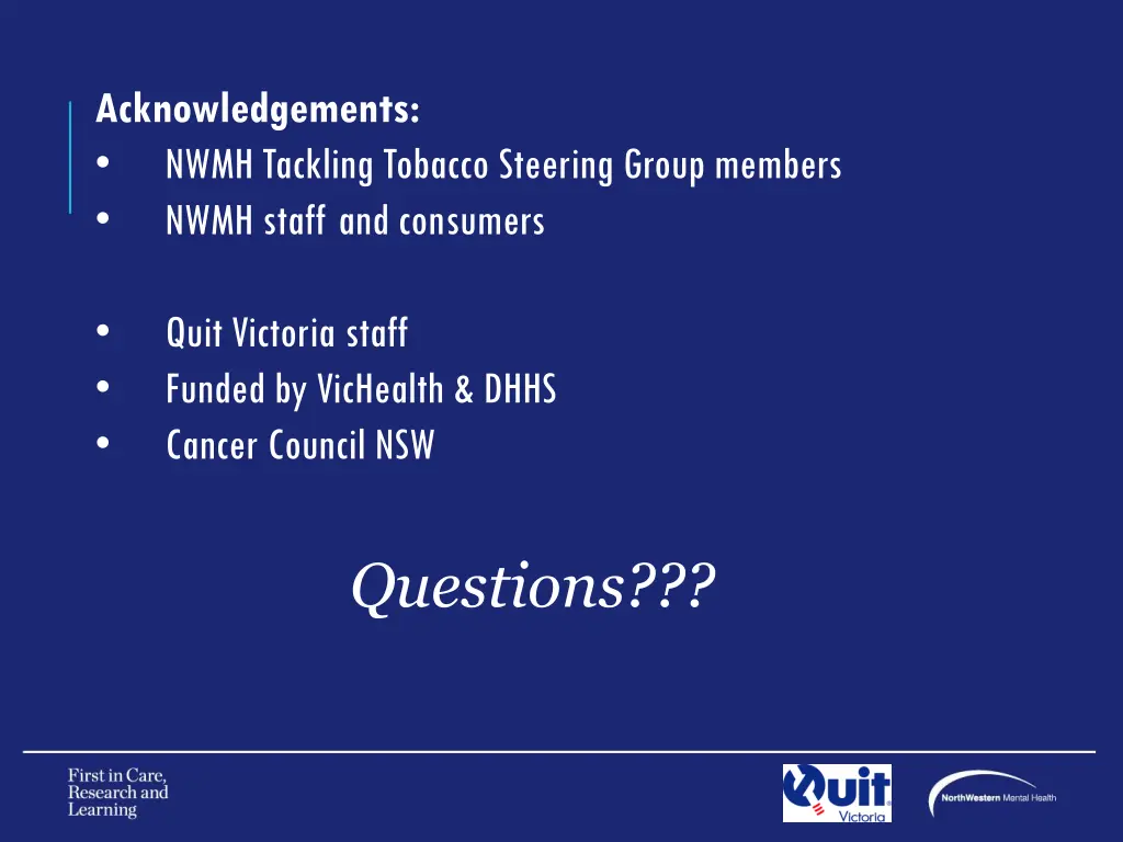 acknowledgements nwmh tackling tobacco steering