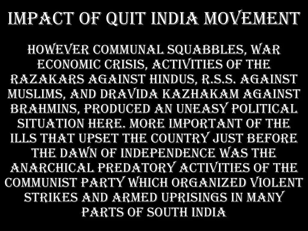 impact of quit india movement 1