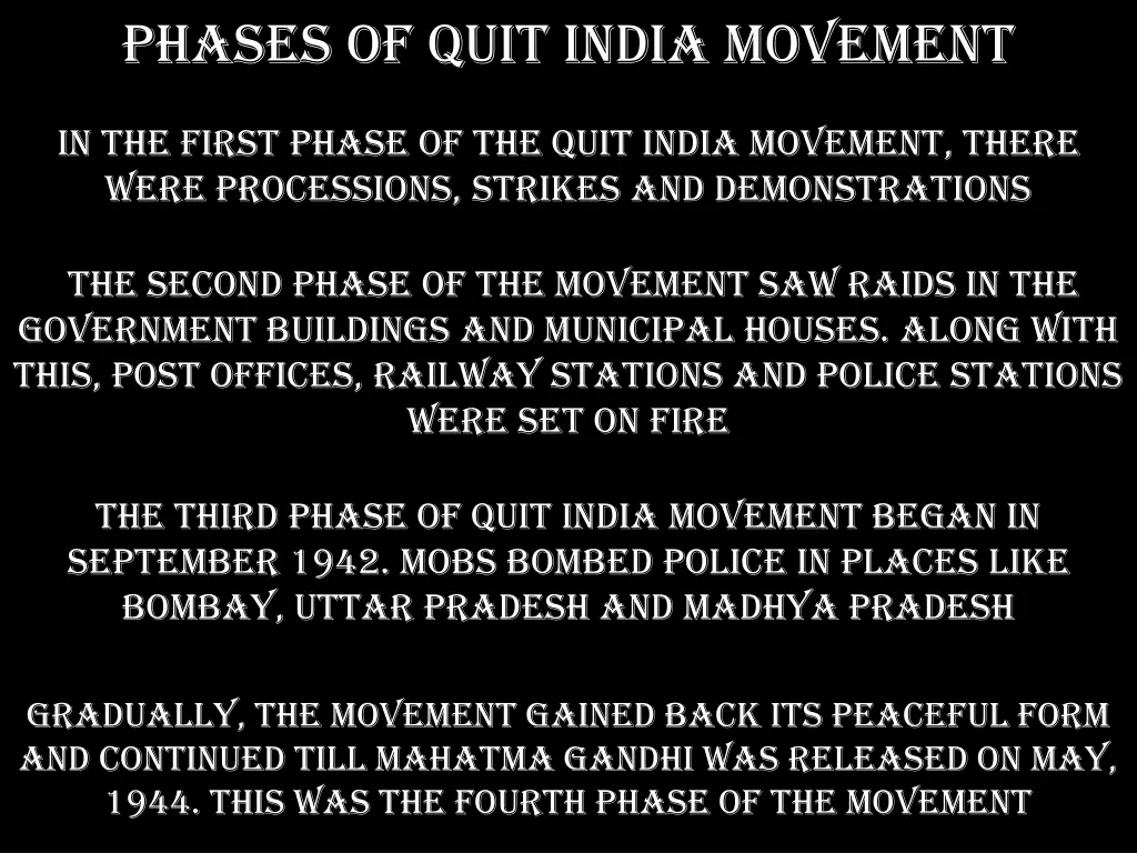 phases of quit india movement