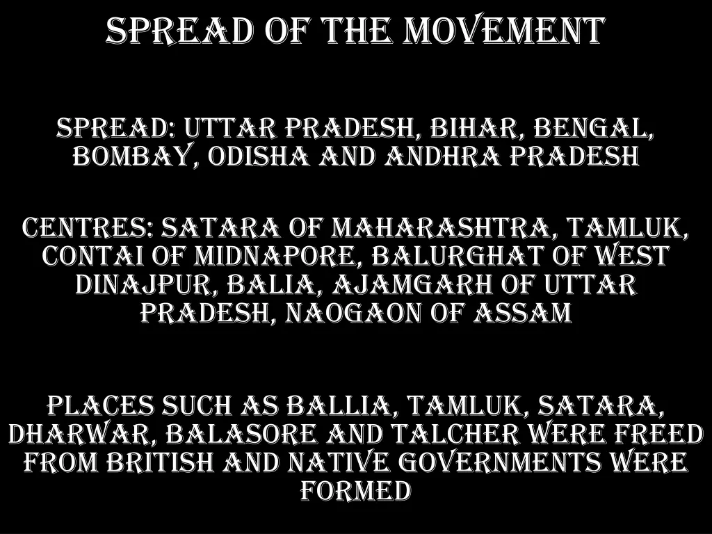 spread of the movement 1