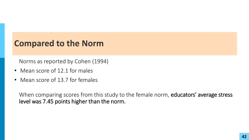 compared to the norm