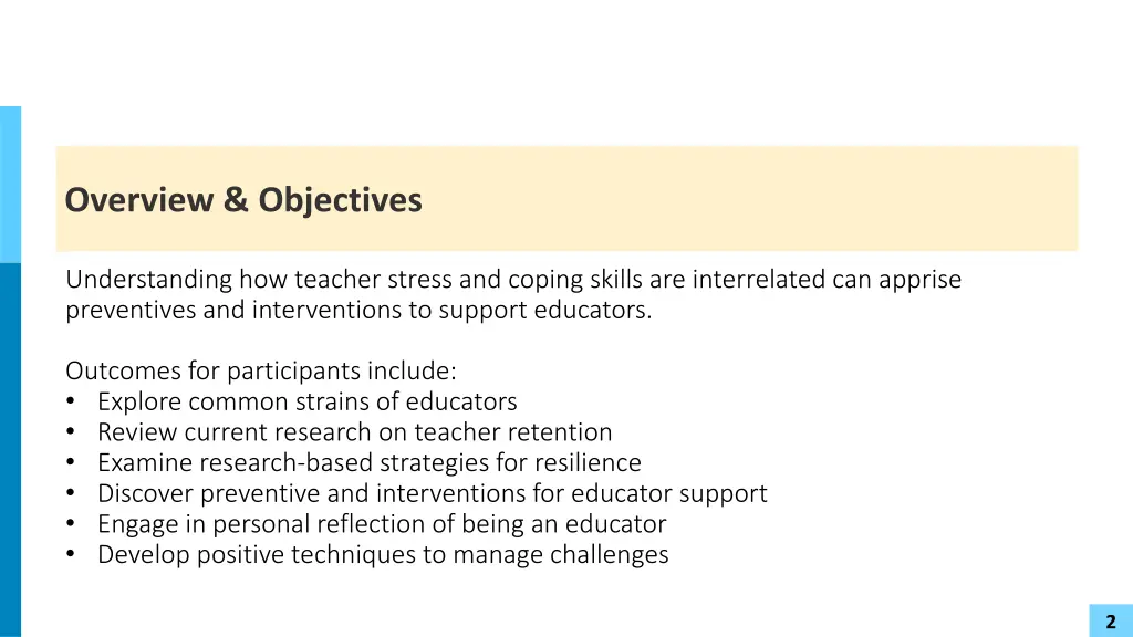 overview objectives