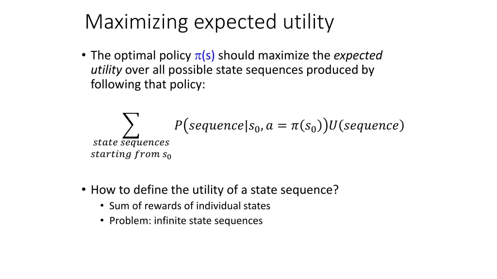 maximizing expected utility