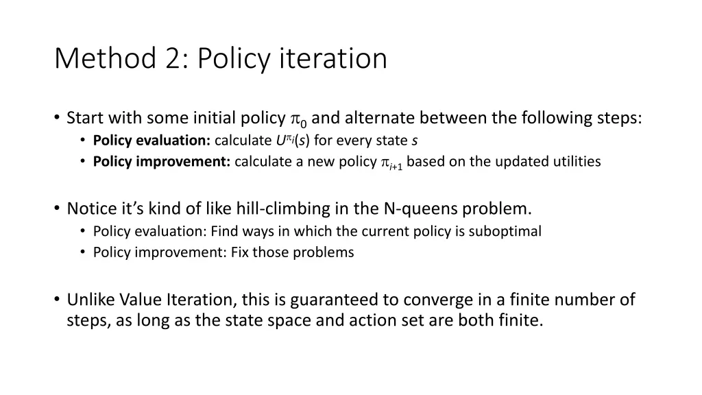 method 2 policy iteration