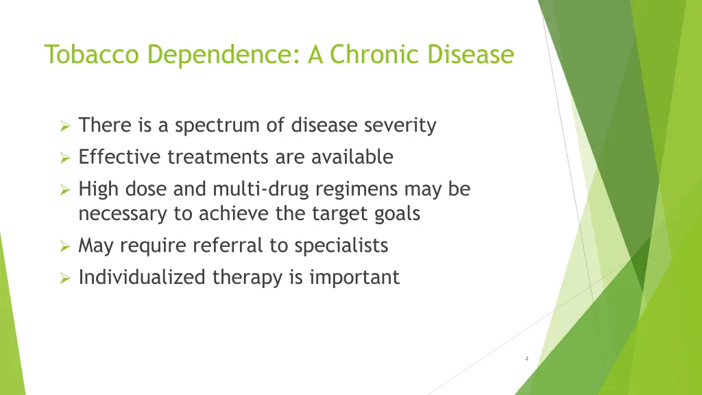 tobacco dependence a chronic disease