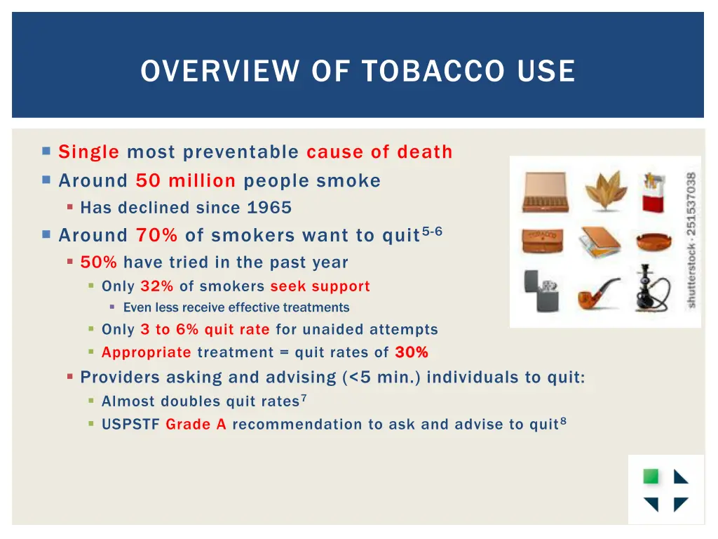 overview of tobacco use