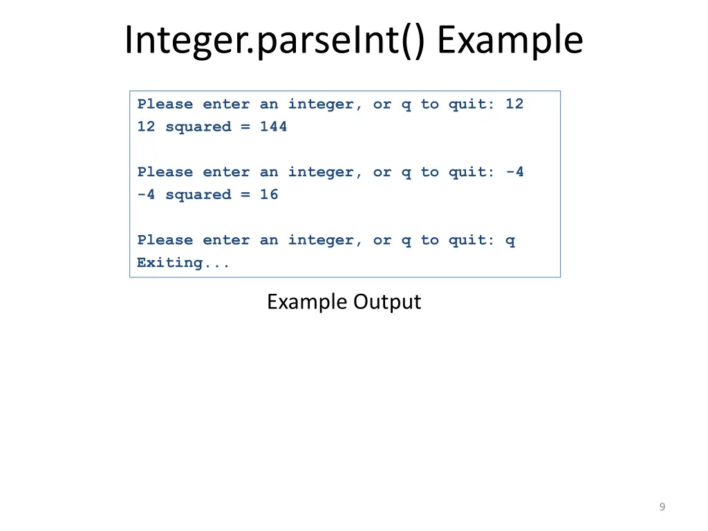 integer parseint example 1