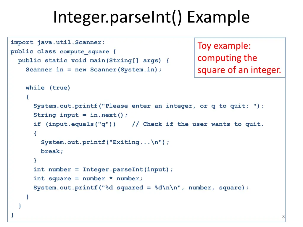 integer parseint example