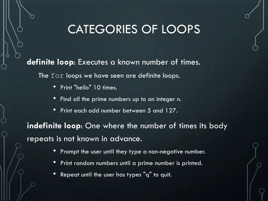 categories of loops