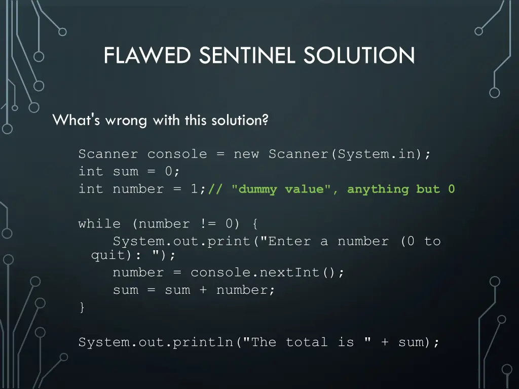 flawed sentinel solution