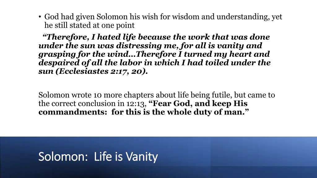 god had given solomon his wish for wisdom