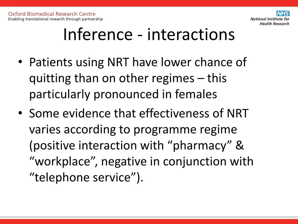 inference interactions