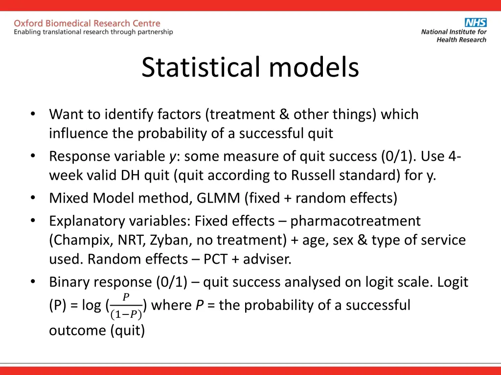 statistical models