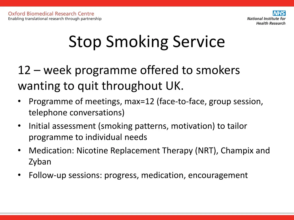 stop smoking service