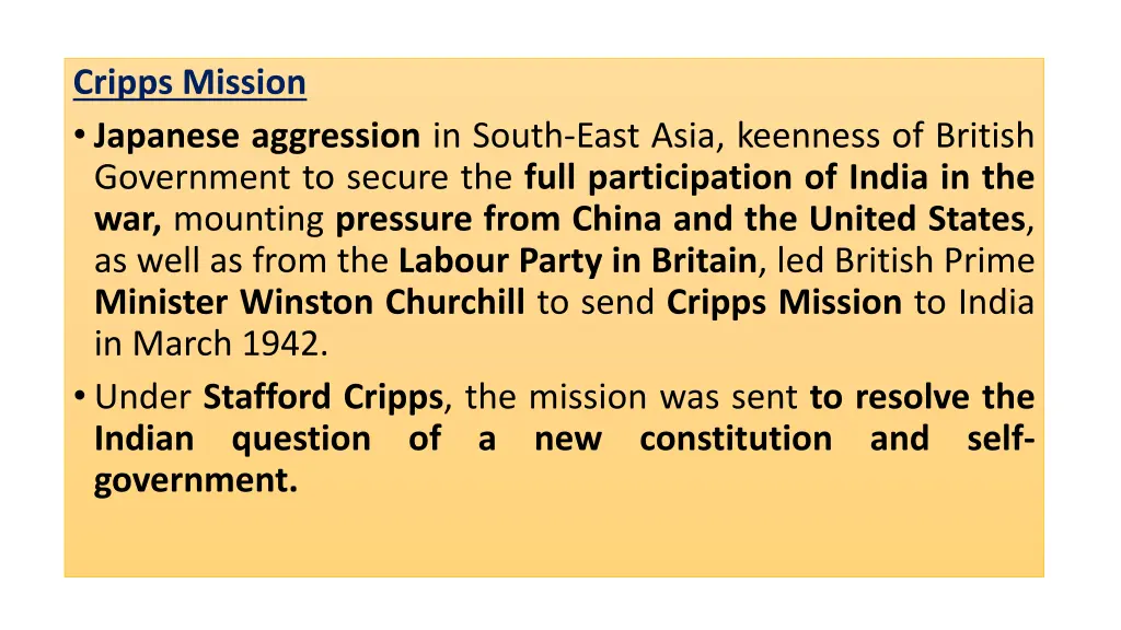 cripps mission japanese aggression in south east