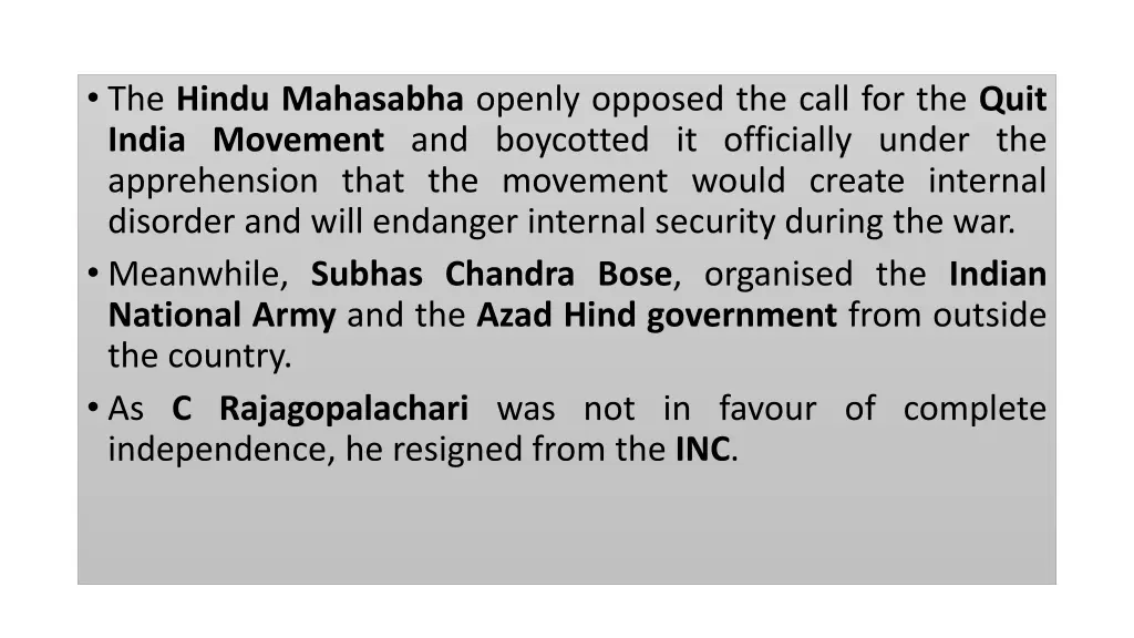 the hindu mahasabha openly opposed the call