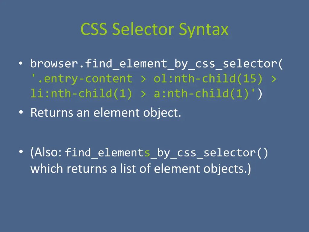 css selector syntax