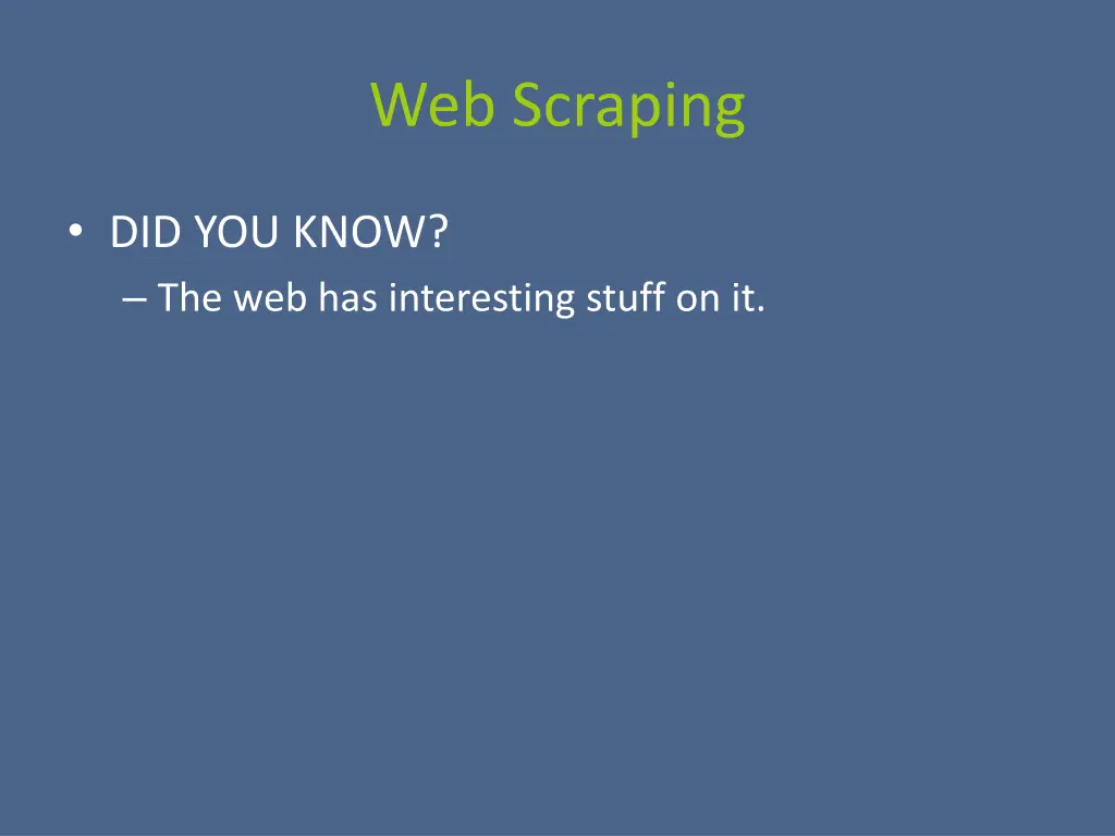 web scraping